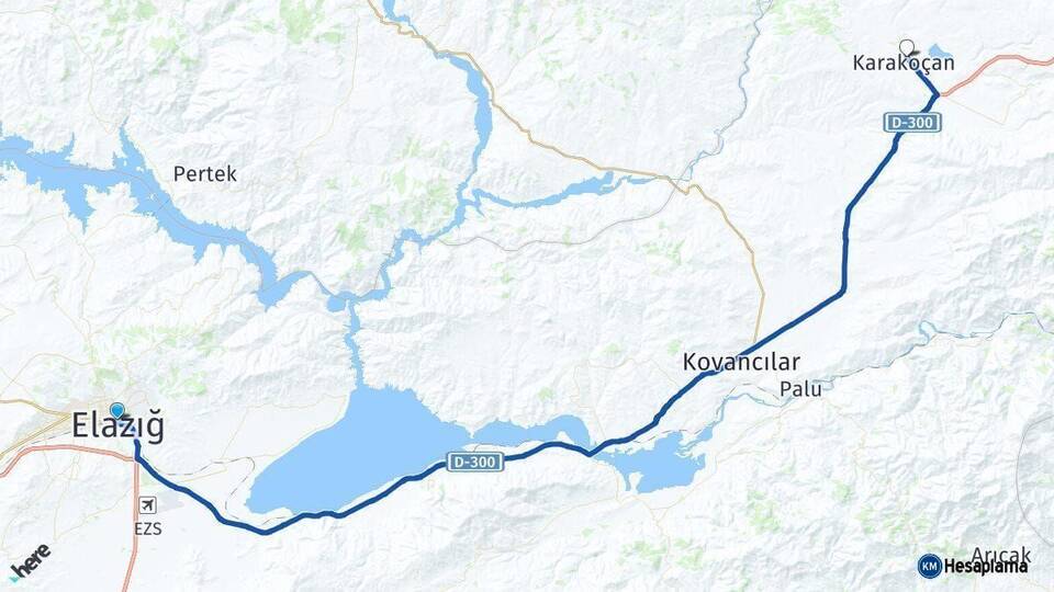 Elazığ Karakoçan Arası Kaç Km - Yol Haritası