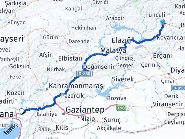 Elazığ Karakoçan Osmaniye Arası Kaç Km - Yol Haritası