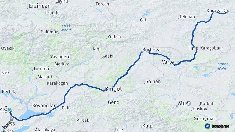 Elazığ Karayazı Arası Kaç Km - Yol Tarifi