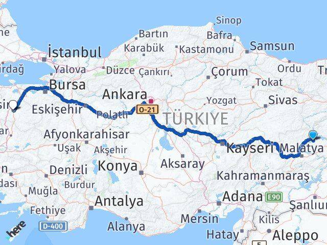 Elazığ Keban Balıkesir Arası Kaç Km - Yol Haritası