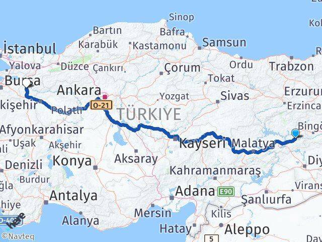 Elazığ Kovancılar Bilecik Arası Kaç Km - Yol Haritası