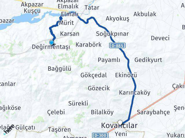 Değirmentaşı Kovancılar Arası Kaç Km - Yol Tarifi
