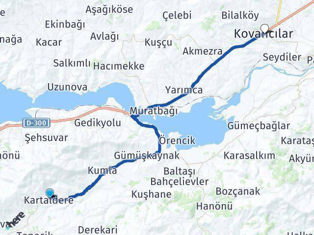 Kartaldere Kovancılar Arası Kaç Km - Yol Tarifi