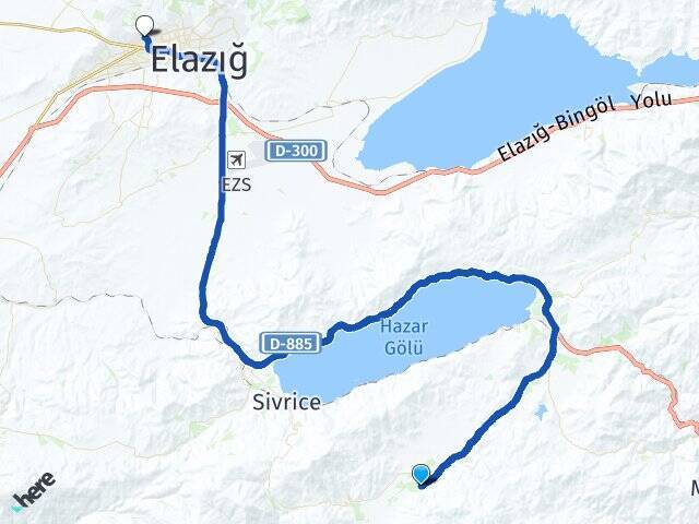 Kavak Fırat Üniversitesi Arası Kaç Km - Yol Tarifi