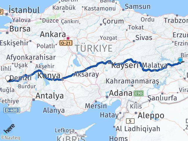 Elazığ Palu Denizli Arası Kaç Km - Yol Haritası