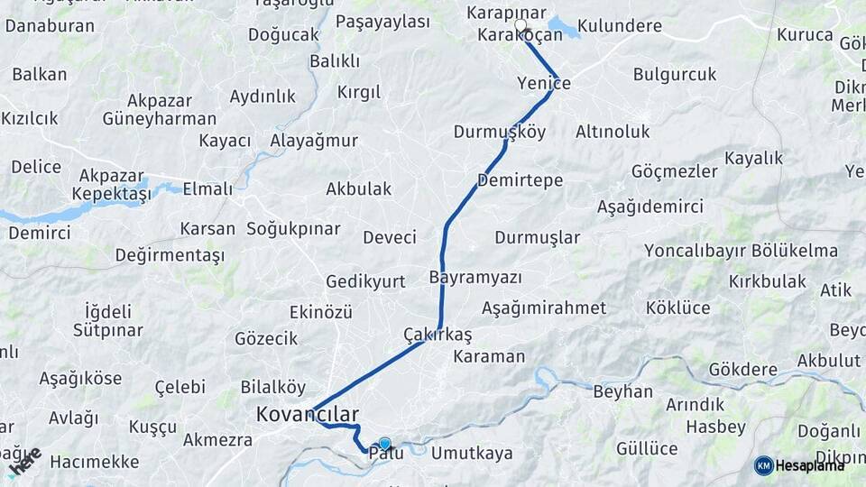 Elazığ Palu Karakoçan Arası Kaç Km - Yol Haritası