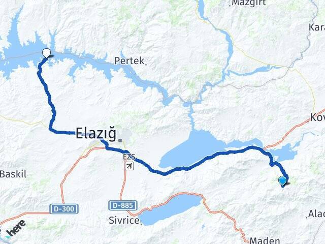 Kayaönü Çemişgezek Feribot İskelesi Arası Kaç Km - Yol Tarifi