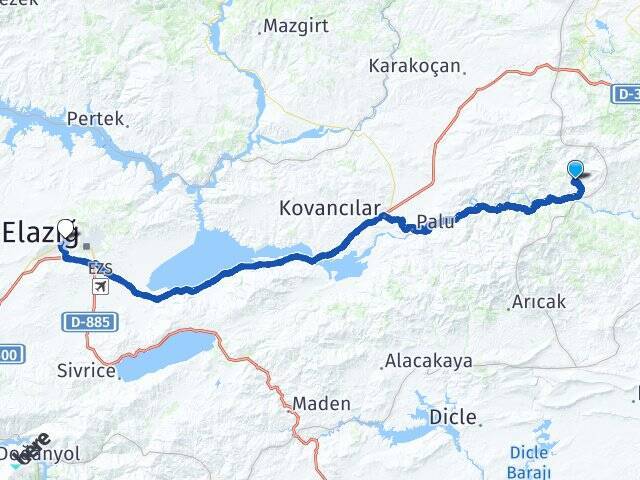 Küçükçaltı Fırat Üniversitesi Arası Kaç Km - Yol Tarifi