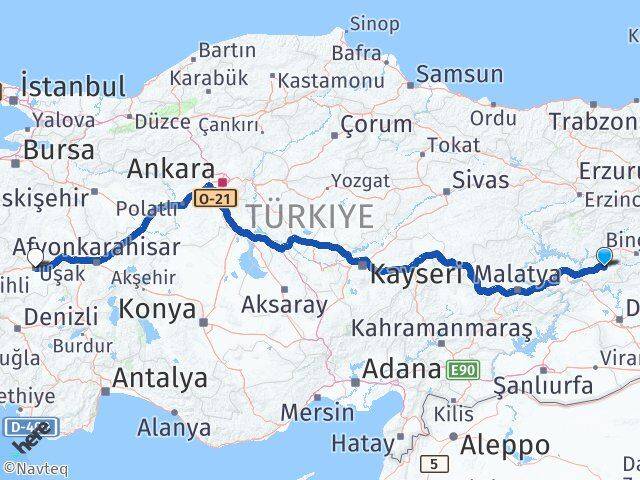 Elazığ Palu Uşak Arası Kaç Km - Yol Haritası
