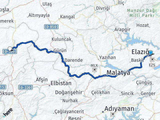 Elazığ Pınarbaşı Arası Kaç Km - Yol Tarifi