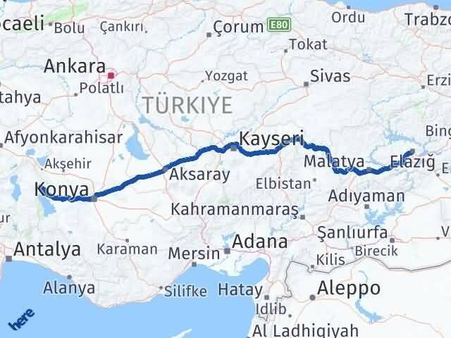 Elazığ Şarkikaraağaç Isparta Arası Kaç Km - Yol Haritası
