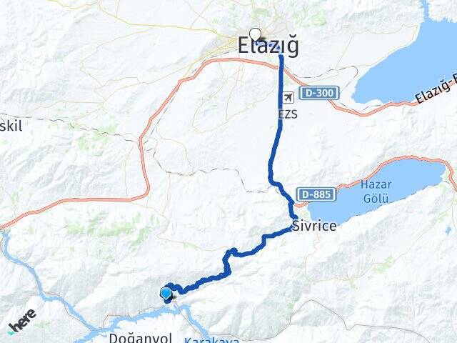 Doğanbağı Elazığ Otogarı Arası Kaç Km - Yol Tarifi