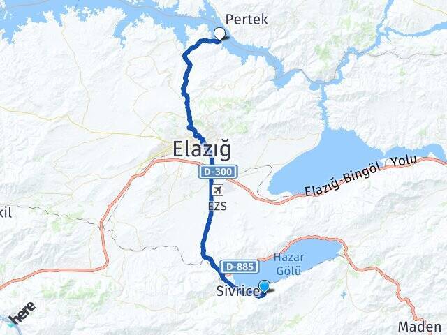 Karaçalı Elazığ Pertek Feribot İskelesi Arası Kaç Km - Yol Tarifi