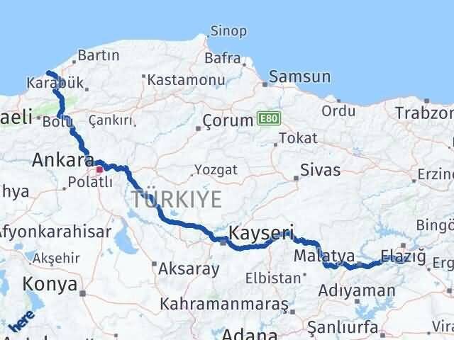 Elazığ Sivrice Zonguldak Arası Kaç Km - Yol Haritası