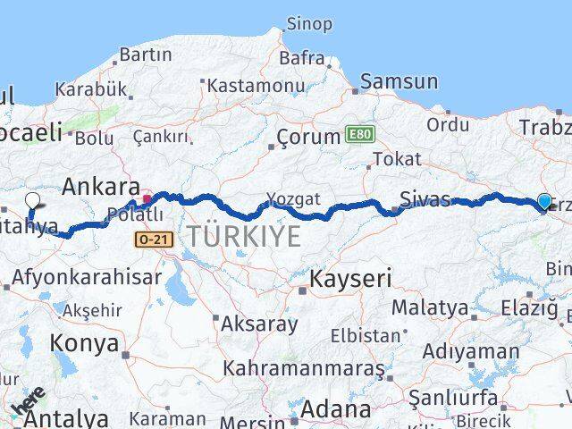 Erzincan Alpu Arası Kaç Km - Yol Tarifi
