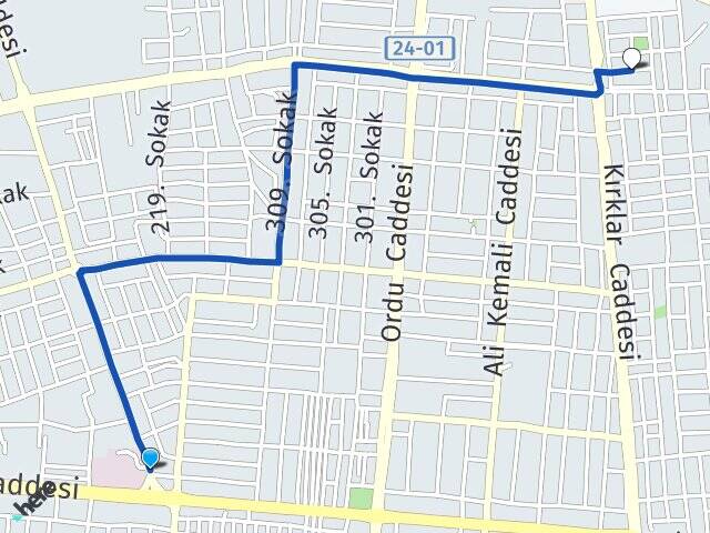 Erzincan Başbağlar Arası Kaç Km - Yol Haritası