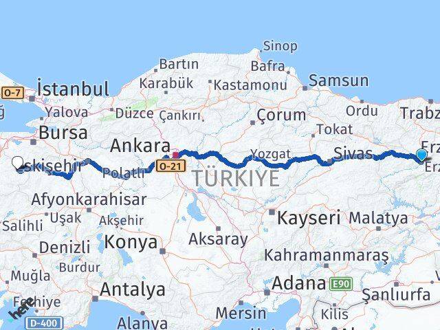 Erzincan Dursunbey Balıkesir Arası Kaç Km - Yol Haritası