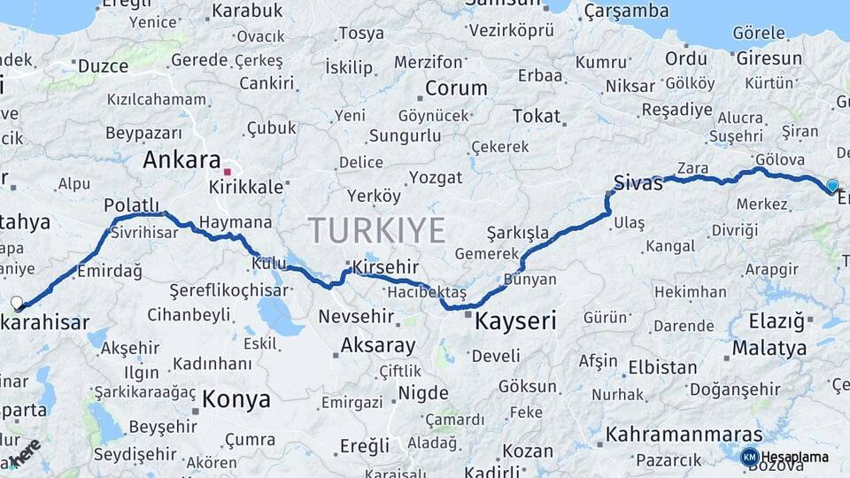 Erzincan Erzincan Otogarı Arası Kaç Km - Yol Tarifi