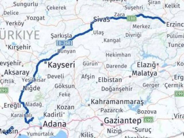 Erzincan Karaisalı Arası Kaç Km - Yol Tarifi