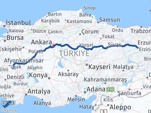 Erzincan Sivaslı Arası Kaç Km - Yol Tarifi