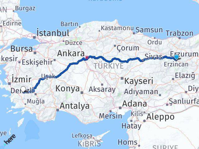Erzincan Sultanhisar Aydın Arası Kaç Km - Yol Haritası