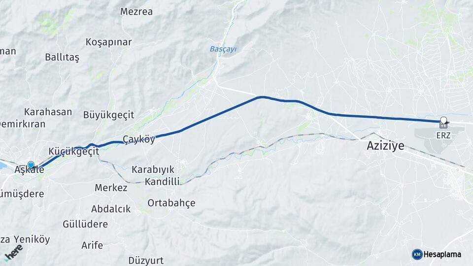 Aşkale Erzurum Havalimanı Arası Kaç Km - Yol Tarifi