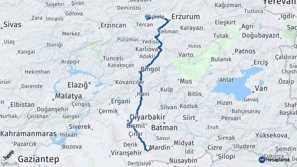 Erzurum Aşkale Mardin Arası Kaç Km - Yol Haritası