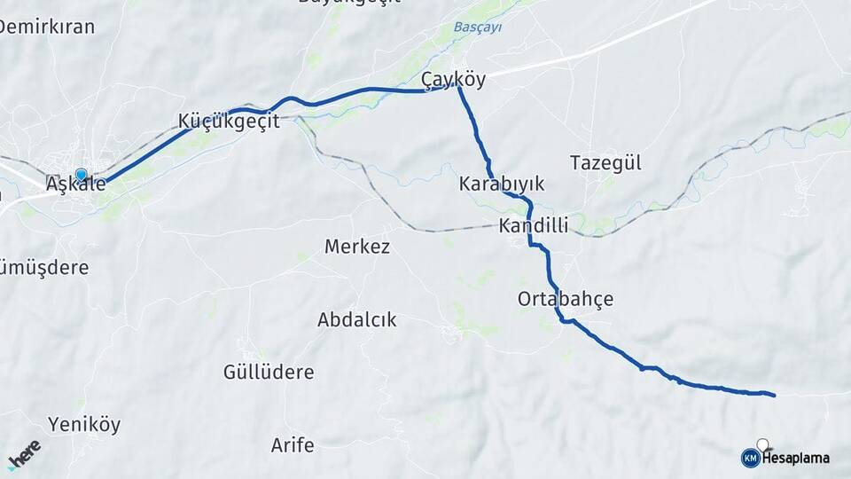 Erzurum Aşkale Palandöken Arası Kaç Km - Yol Haritası