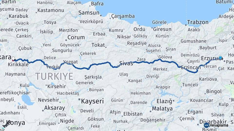 Aziziye Ankara Arası Kaç Km - Yol Tarifi