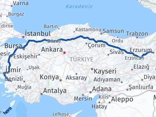 Aziziye Aydın Arası Kaç Km - Yol Tarifi