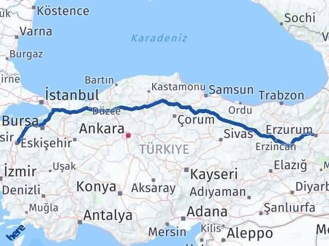 Aziziye Balıkesir Arası Kaç Km - Yol Tarifi