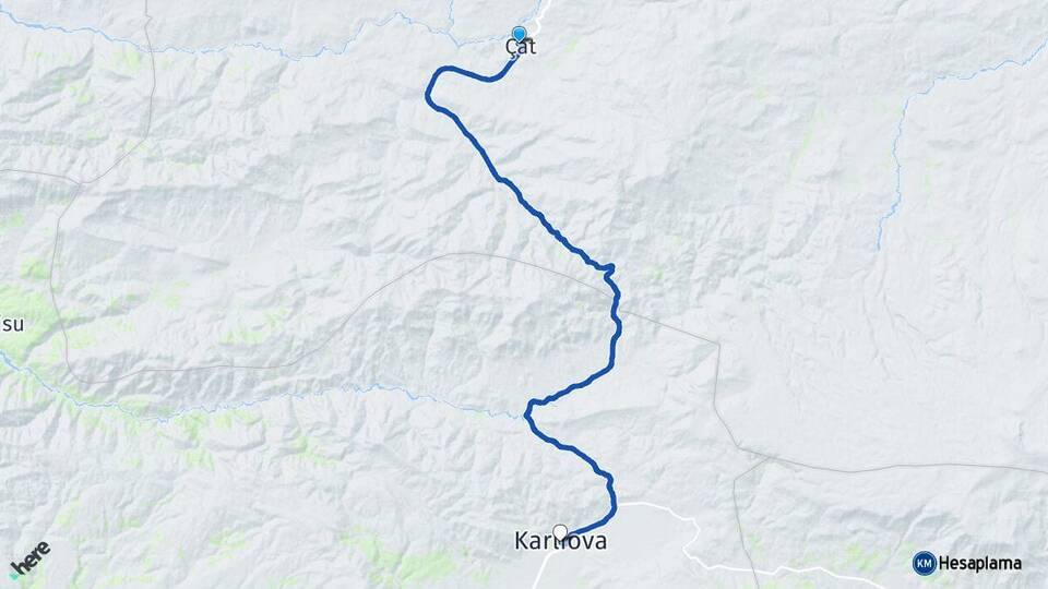 Erzurum Çat Karlıova Bingöl Arası Kaç Km - Yol Haritası