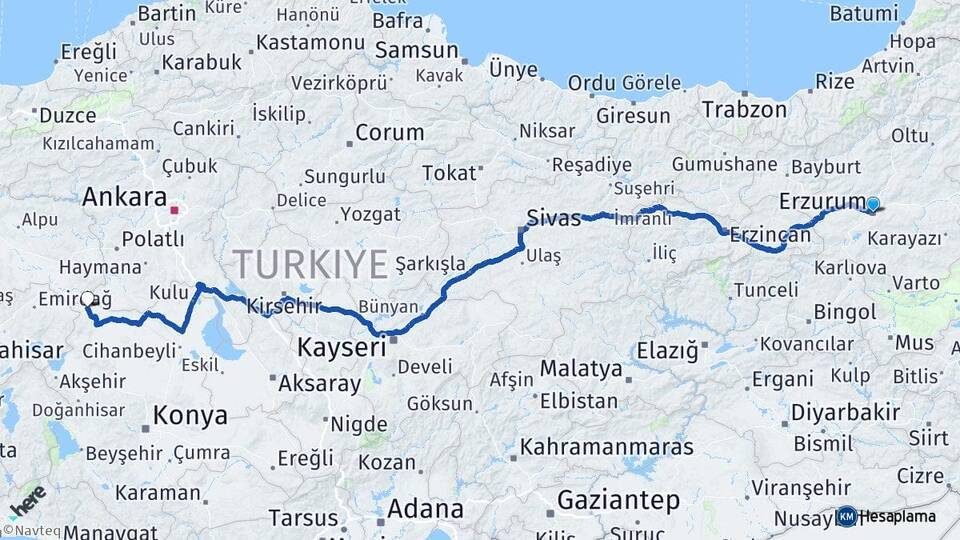 Erzurum Çeltik Arası Kaç Km - Yol Tarifi