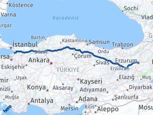 Erzurum Çiftlikköy Arası Kaç Km - Yol Tarifi