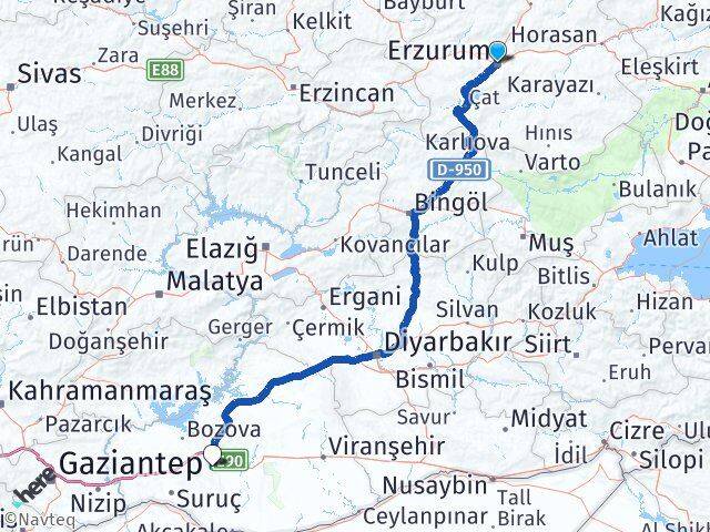 Erzurum Eyyübiye Arası Kaç Km - Yol Tarifi