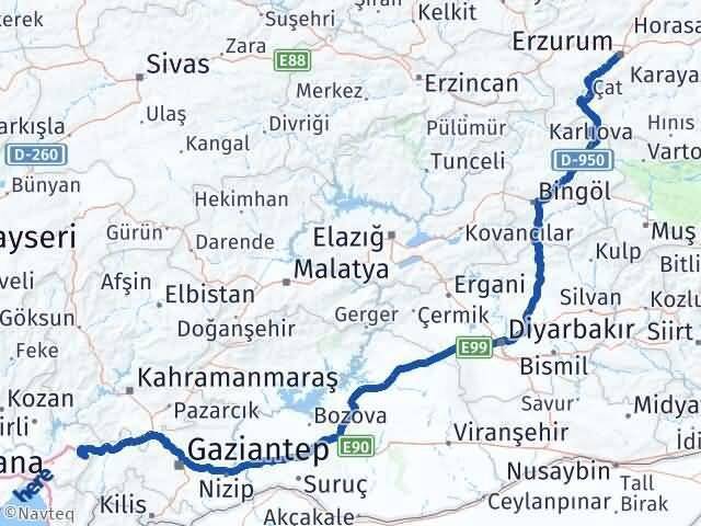Erzurum Hasanbeyli Arası Kaç Km - Yol Tarifi