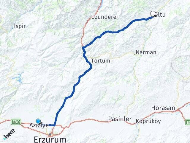 Erzurum Havalimanı Oltu Arası Kaç Km - Yol Tarifi
