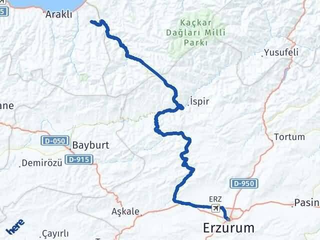 Erzurum Hayrat Arası Kaç Km - Yol Tarifi