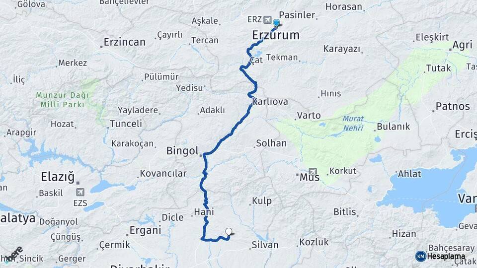 Erzurum Hazro Arası Kaç Km - Yol Tarifi