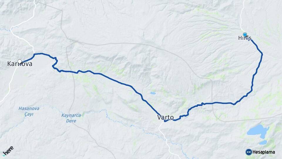 Erzurum Hınıs Karlıova Bingöl Arası Kaç Km - Yol Haritası