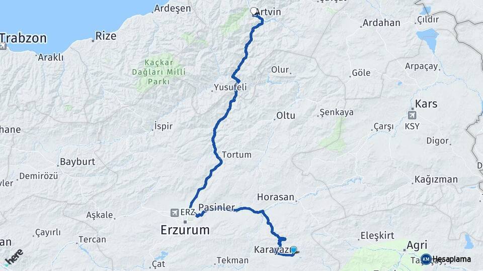 Karayazı Artvin Arası Kaç Km - Yol Tarifi