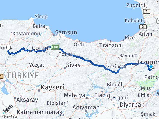 Karayazı Çankırı Arası Kaç Km - Yol Tarifi