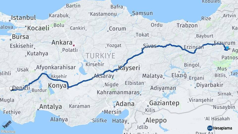 Karayazı Denizli Arası Kaç Km - Yol Tarifi