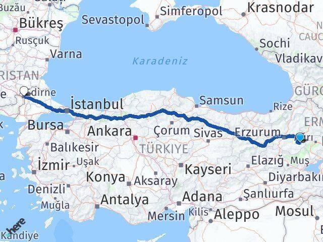 Karayazı Edirne Arası Kaç Km - Yol Tarifi