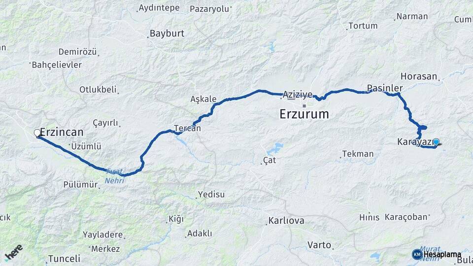 Karayazı Erzincan Arası Kaç Km - Yol Tarifi