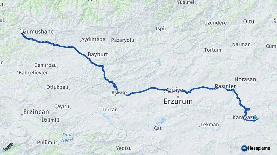 Karayazı Gümüşhane Arası Kaç Km - Yol Tarifi