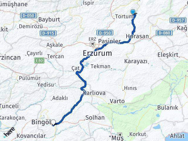 Narman Bingöl Arası Kaç Km - Yol Tarifi