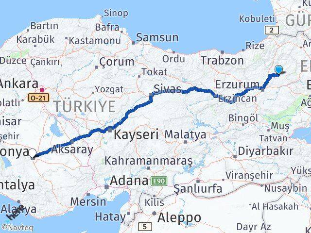 Narman Konya Arası Kaç Km - Yol Tarifi