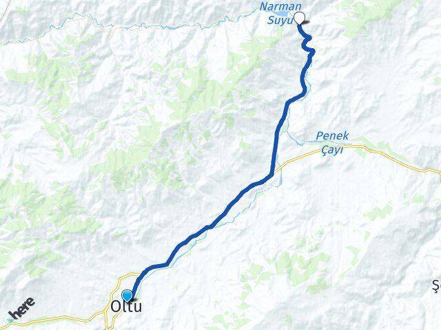 Erzurum Oltu Coşkunlar Olur Arası Kaç Km - Yol Haritası