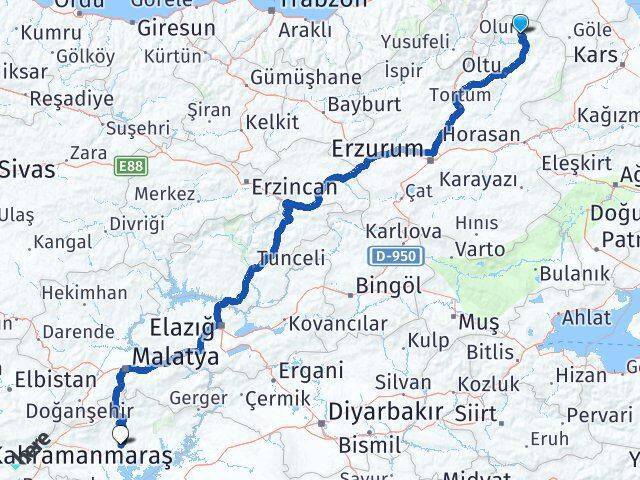 Olur Adıyaman Arası Kaç Km - Yol Tarifi